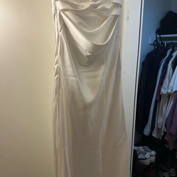 Sachin + Babi White Satin Midi Dress, Size 6 - Picture 4 of 5